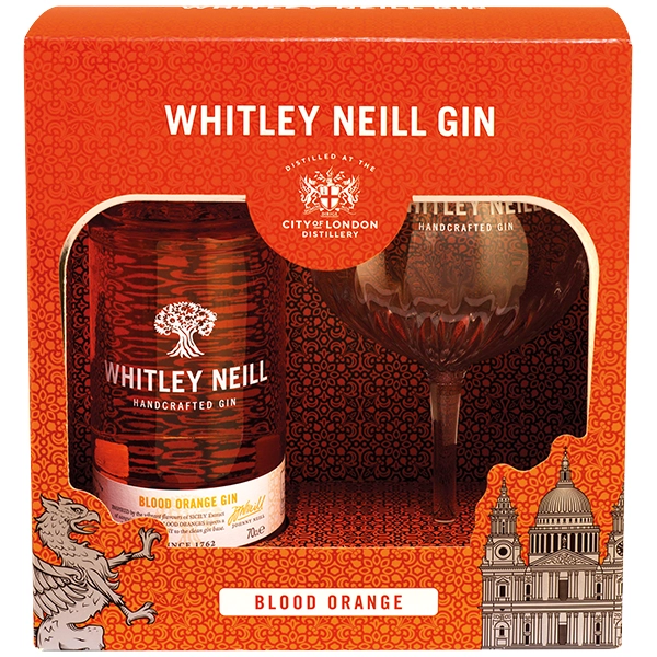 Whitley Neill Blood Orange Gin mit Glas